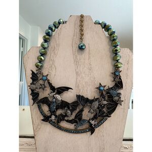 Heidi Daus "Going Batty"  Crystal Beaded Statement Necklace NEW in box